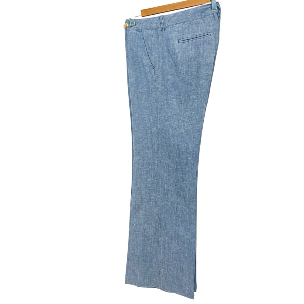 Michael Kors trousers pant wide leg light blue linen &cotton blend lightweight 8 - Picture 5 of 16